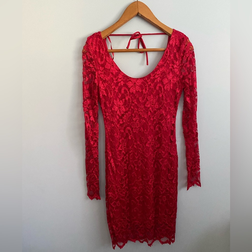 Arden B red lace dress
